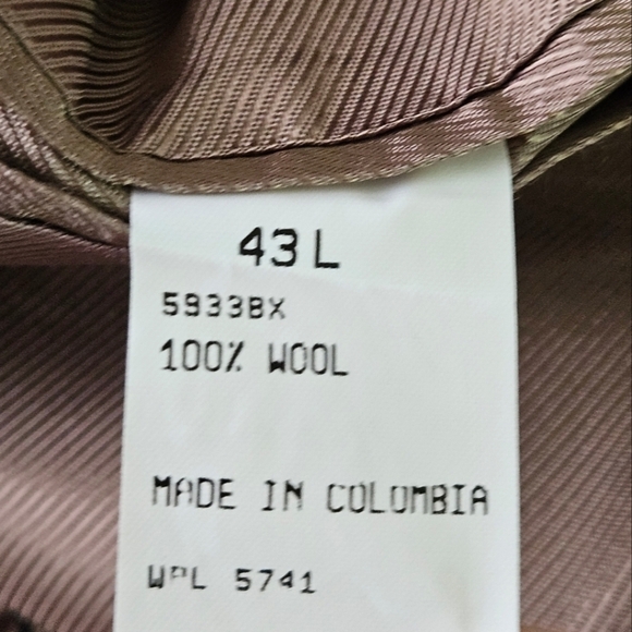 Oscar de la Renta Vintage Wool Houndstooth Blazer Button Down in Brown Size 43L - Picture 8 of 14